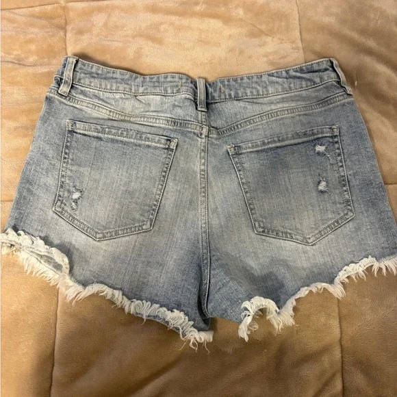Eunina Blue Jean Shorts Distressed Frayed Hem - Picture 8 of 8